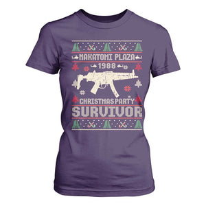 Nakatomi Plaza Christmas Party T Shirt For Women Funny 80's Die Movie 1988 Ugly Christmas TS10 Purple Print Your Wear