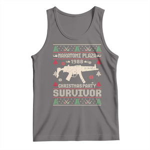 Nakatomi Plaza Christmas Party Tank Top Funny 80's Die Movie 1988 Ugly Christmas TS10 Deep Heather Print Your Wear