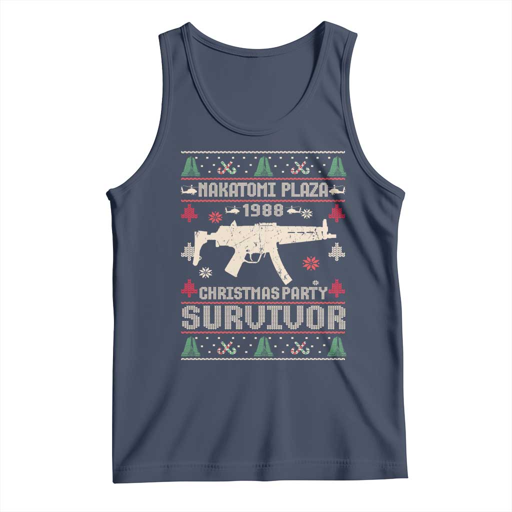 Nakatomi Plaza Christmas Party Tank Top Funny 80's Die Movie 1988 Ugly Christmas TS10 Navy Print Your Wear