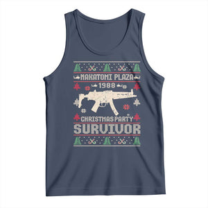 Nakatomi Plaza Christmas Party Tank Top Funny 80's Die Movie 1988 Ugly Christmas TS10 Navy Print Your Wear