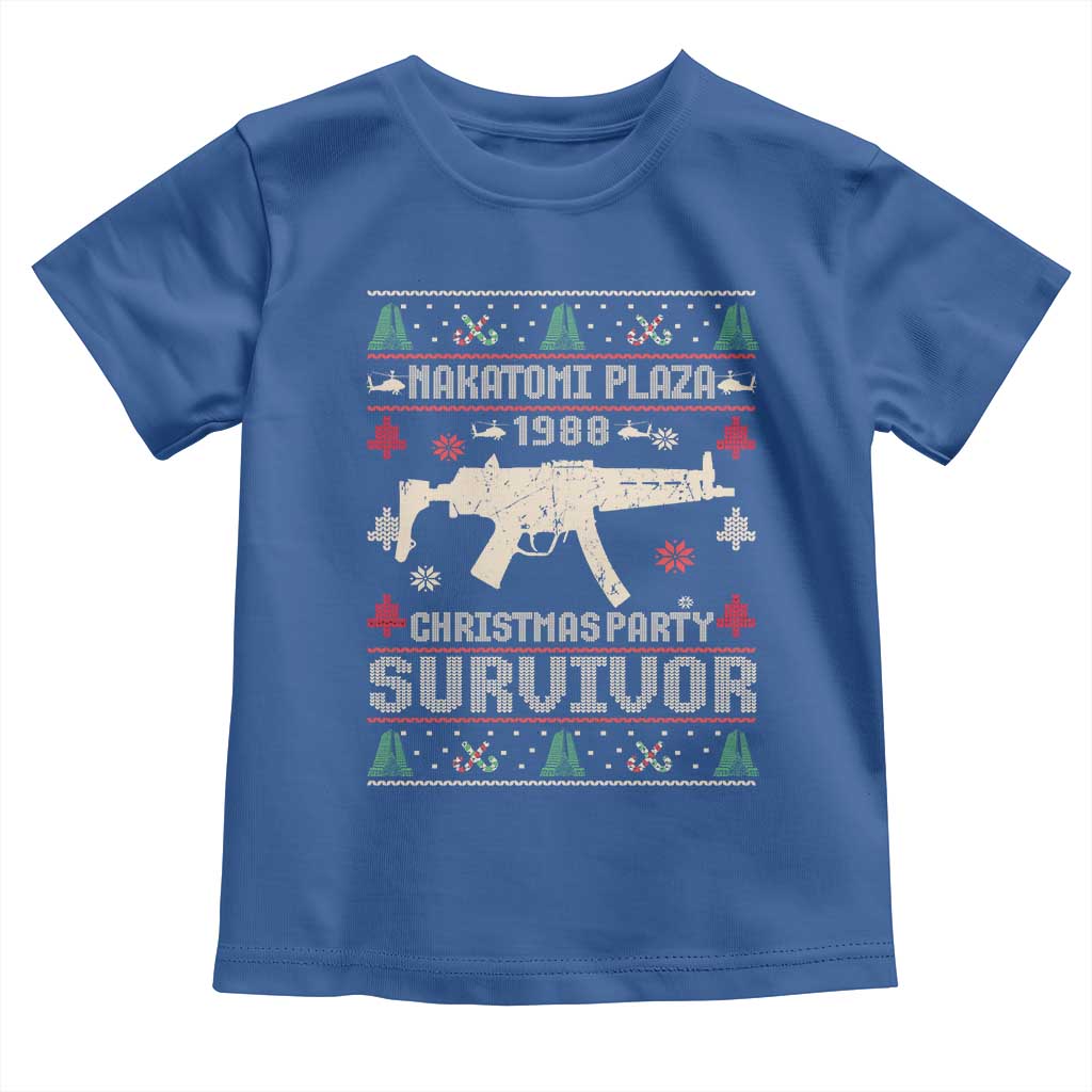 Nakatomi Plaza Christmas Party Toddler T Shirt Funny 80's Die Movie 1988 Ugly Christmas TS10 Royal Blue Print Your Wear