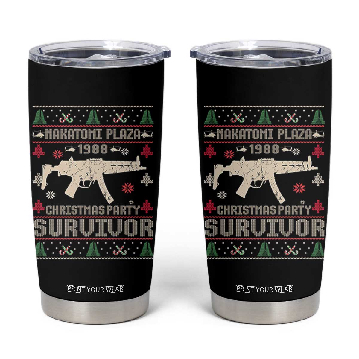 Nakatomi Plaza Christmas Party Tumbler Cup Funny 80's Die Movie 1988 Ugly Christmas TS10 Black Print Your Wear