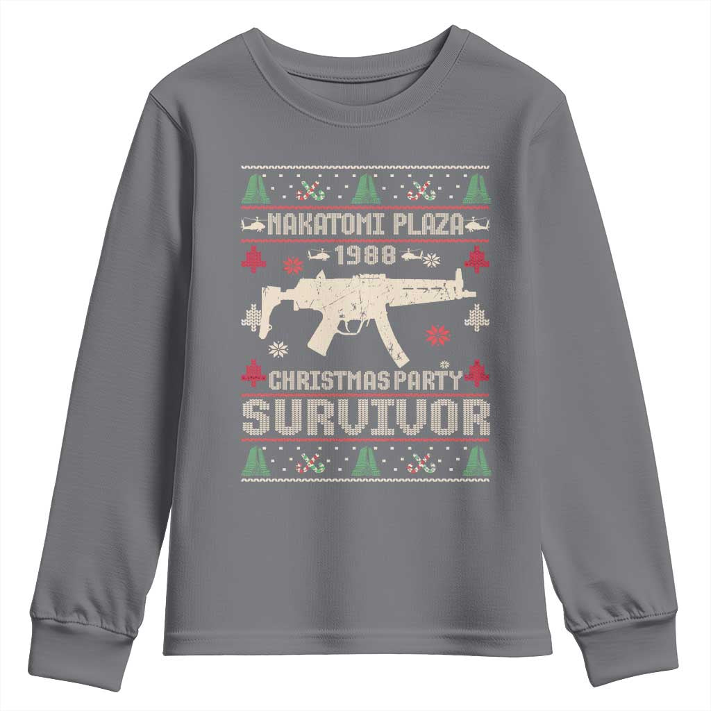Nakatomi Plaza Christmas Party Youth Sweatshirt Funny 80's Die Movie 1988 Ugly Christmas TS10 Charcoal Print Your Wear