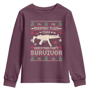 Nakatomi Plaza Christmas Party Youth Sweatshirt Funny 80's Die Movie 1988 Ugly Christmas TS10 Maroon Print Your Wear