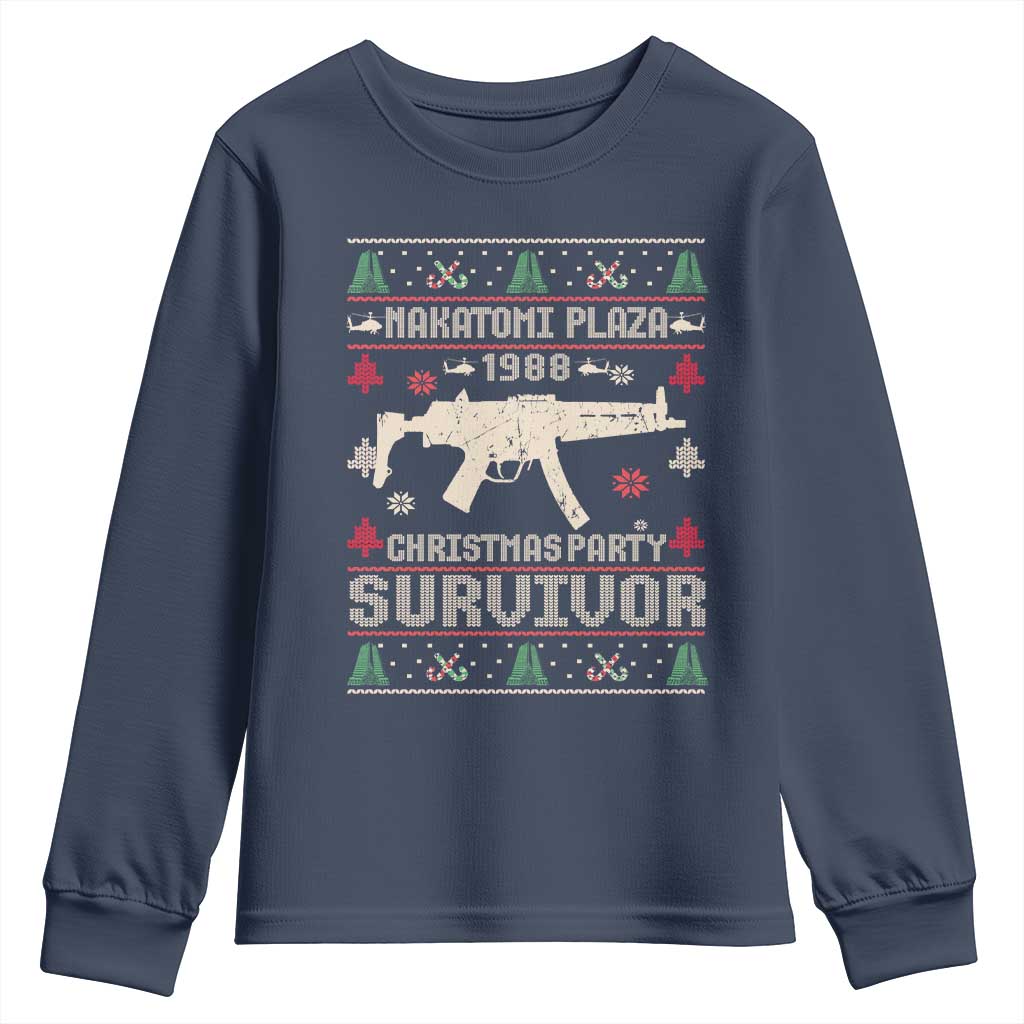 Nakatomi Plaza Christmas Party Youth Sweatshirt Funny 80's Die Movie 1988 Ugly Christmas TS10 Navy Print Your Wear