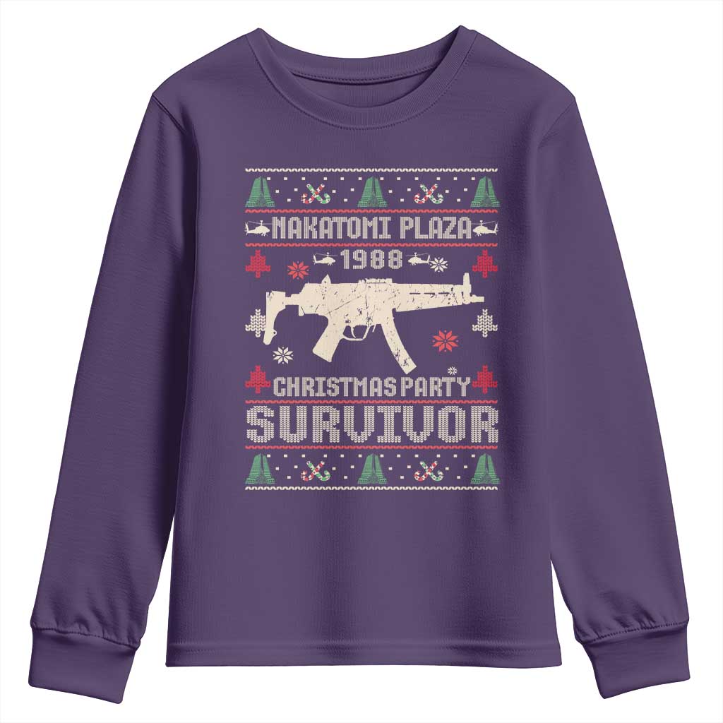 Nakatomi Plaza Christmas Party Youth Sweatshirt Funny 80's Die Movie 1988 Ugly Christmas TS10 Purple Print Your Wear