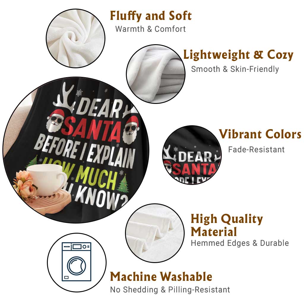 Funny Christmas Throw Blanket Dear Santa I Can Explain How Much Do You Know TS10 Print Your Wear