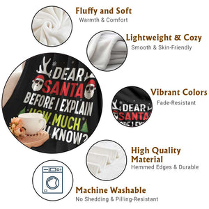 Funny Christmas Throw Blanket Dear Santa I Can Explain How Much Do You Know TS10 Print Your Wear