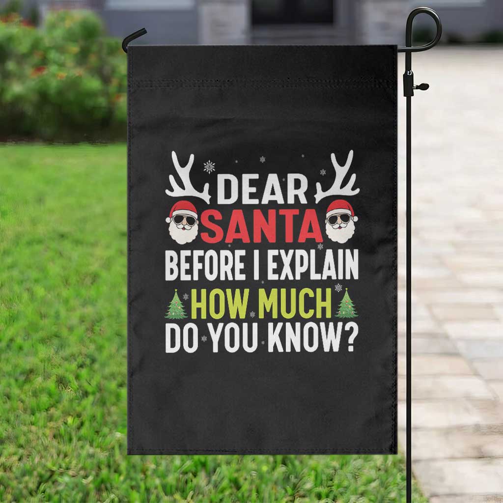 Funny Christmas Garden Flag Dear Santa I Can Explain How Much Do You Know TS10 Print Your Wear
