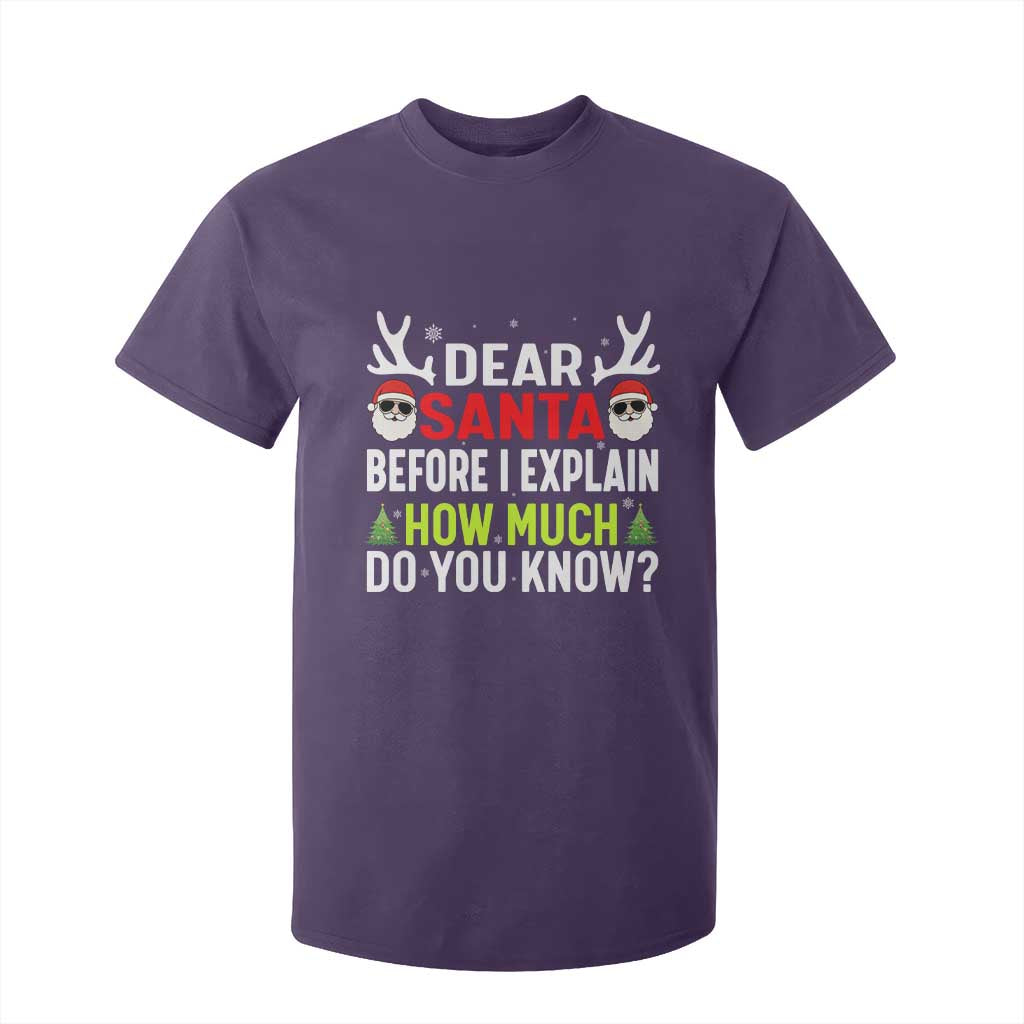 Funny Christmas T Shirt For Kid Dear Santa I Can Explain How Much Do You Know TS10 Purple Print Your Wear