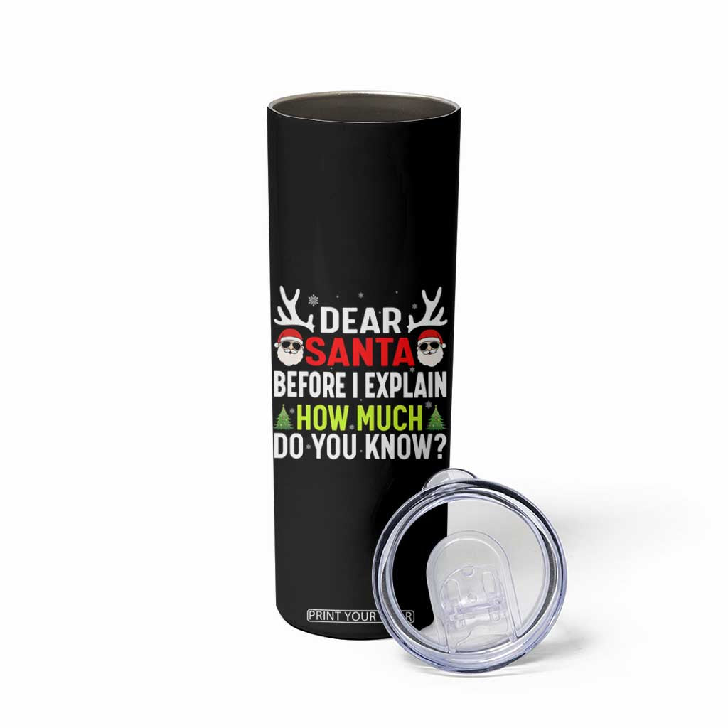 Funny Christmas Skinny Tumbler Dear Santa I Can Explain How Much Do You Know TS10 Print Your Wear