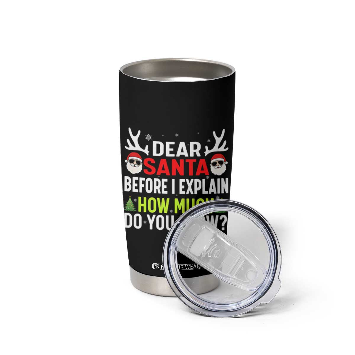 Funny Christmas Tumbler Cup Dear Santa I Can Explain How Much Do You Know TS10 Print Your Wear