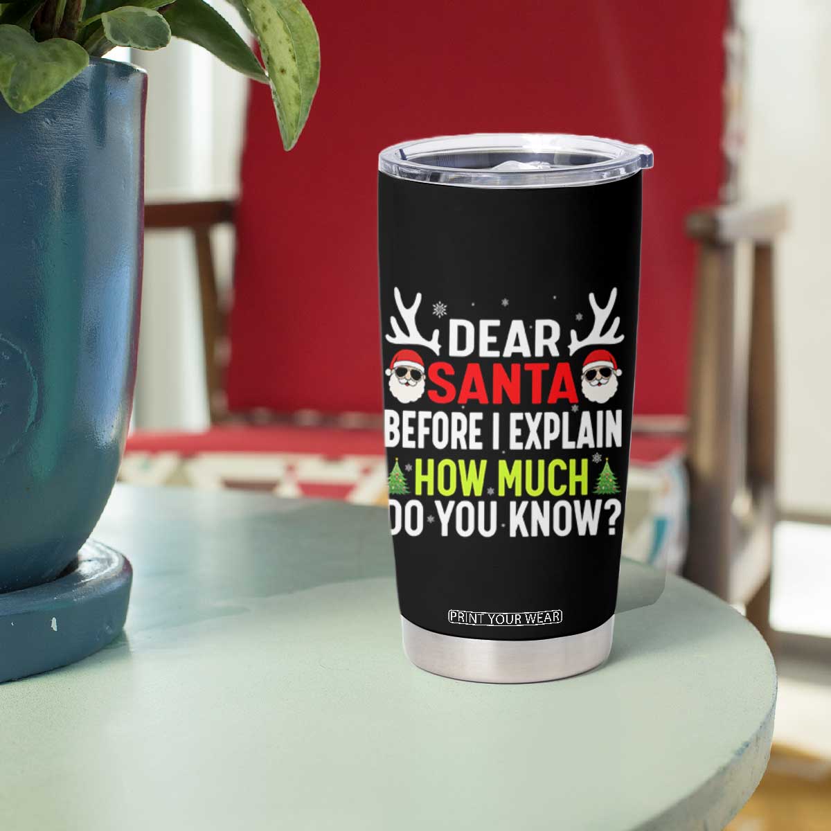 Funny Christmas Tumbler Cup Dear Santa I Can Explain How Much Do You Know TS10 Print Your Wear