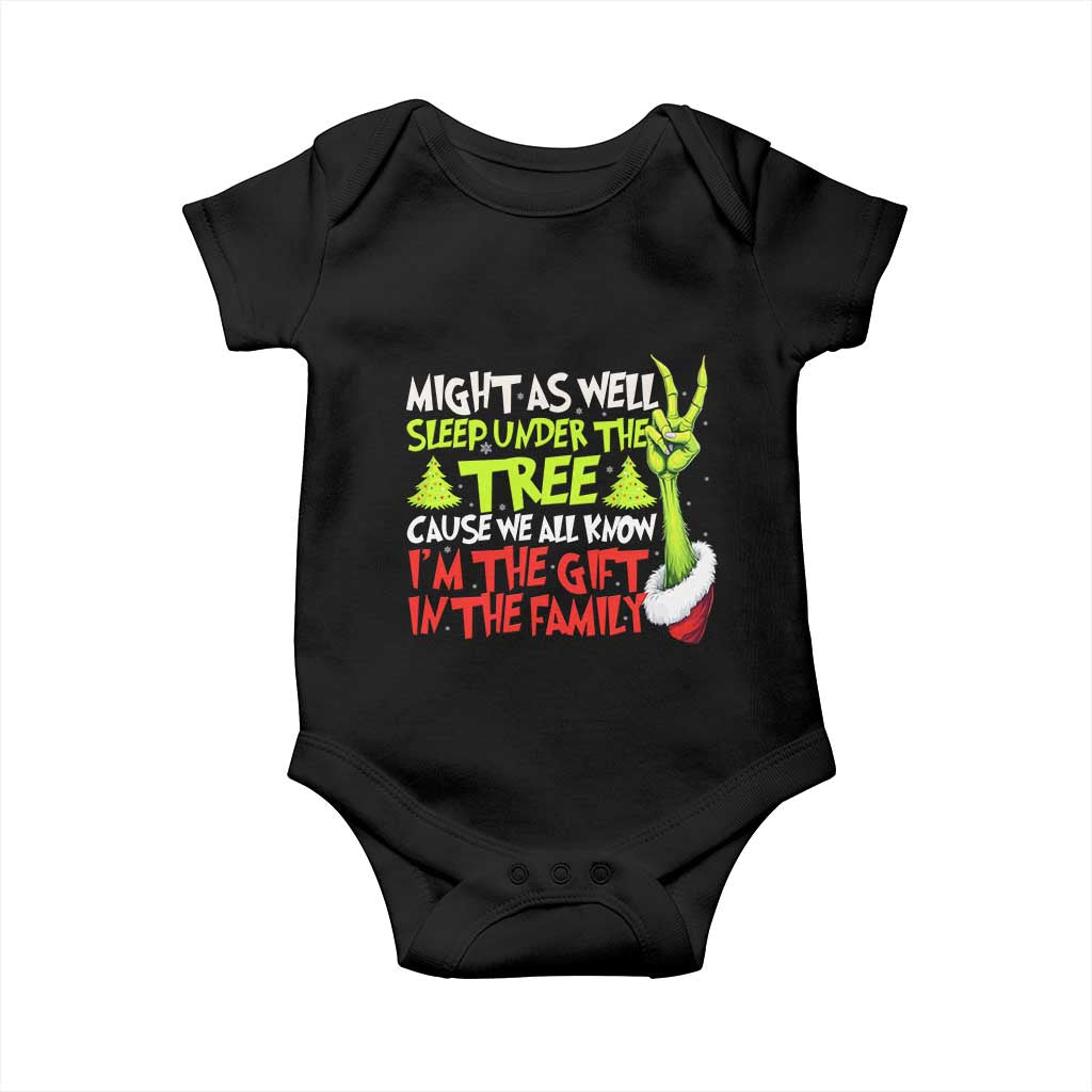 Funny Christmas Baby Onesie I'm The Gift Kids Pajamas Girls Boys TS10 Black Print Your Wear