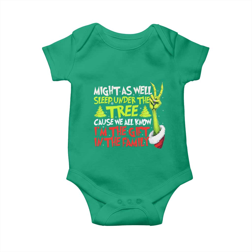 Funny Christmas Baby Onesie I'm The Gift Kids Pajamas Girls Boys TS10 Irish Green Print Your Wear