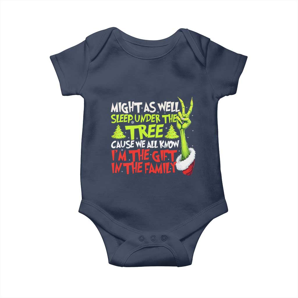 Funny Christmas Baby Onesie I'm The Gift Kids Pajamas Girls Boys TS10 Navy Print Your Wear