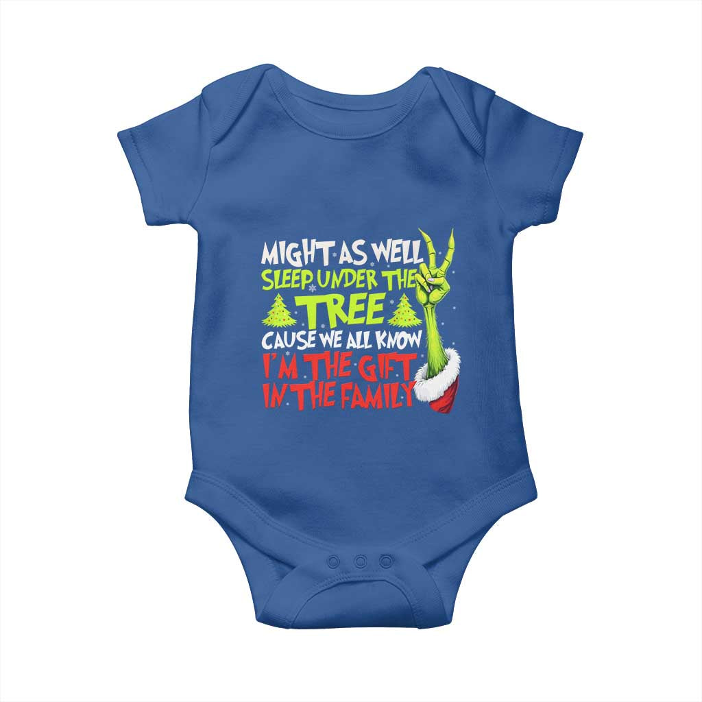 Funny Christmas Baby Onesie I'm The Gift Kids Pajamas Girls Boys TS10 Royal Blue Print Your Wear