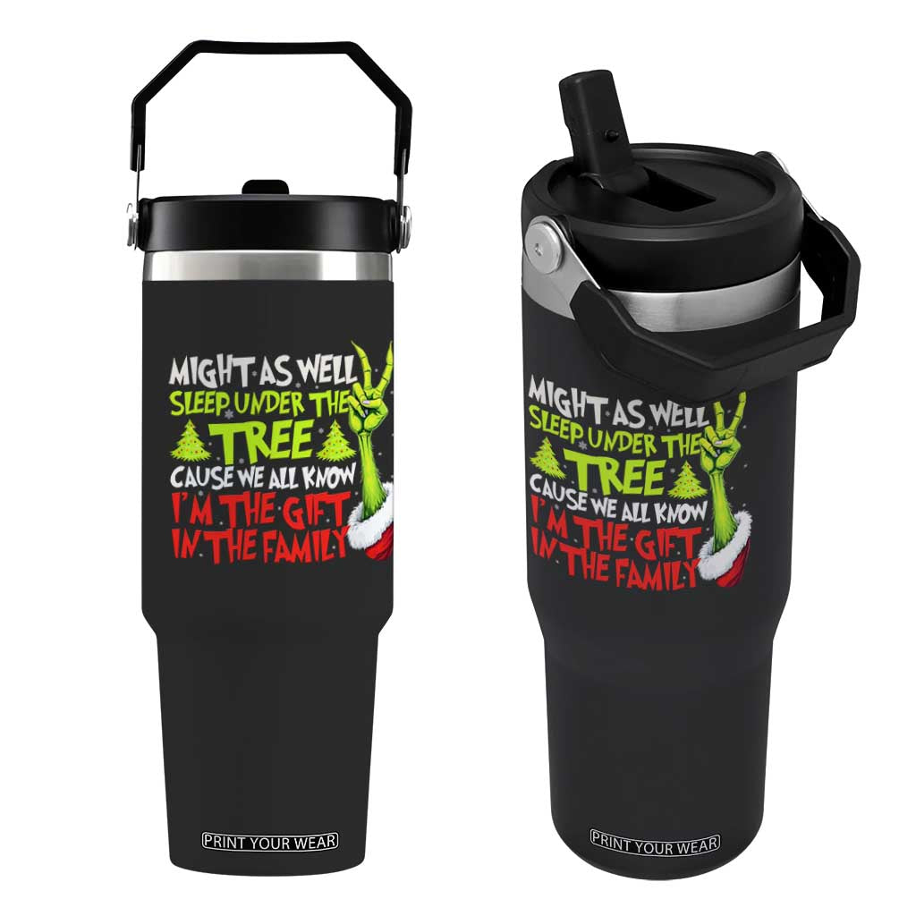 Funny Christmas Flip Straw Tumbler I'm The Gift Kids Pajamas Girls Boys TS10 One Size: 30 oz Black Print Your Wear