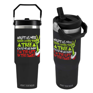 Funny Christmas Flip Straw Tumbler I'm The Gift Kids Pajamas Girls Boys TS10 One Size: 30 oz Black Print Your Wear