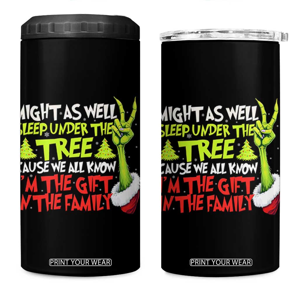 Funny Christmas 4 in 1 Can Cooler Tumbler I'm The Gift Kids Pajamas Girls Boys TS10 One Size: 16 oz Black Print Your Wear