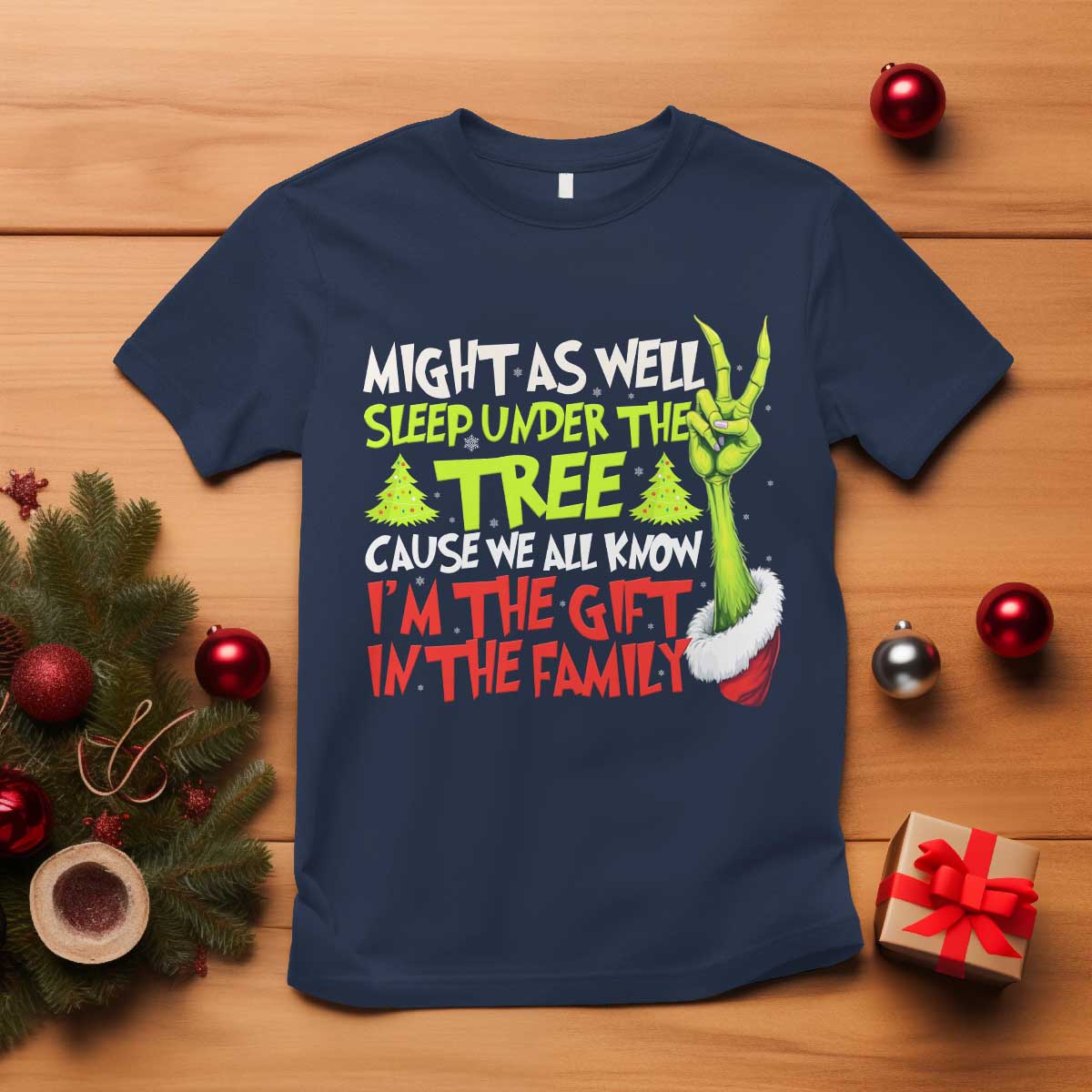 Funny Christmas T Shirt I'm The Gift Kids Pajamas Girls Boys TS10 Navy Print Your Wear