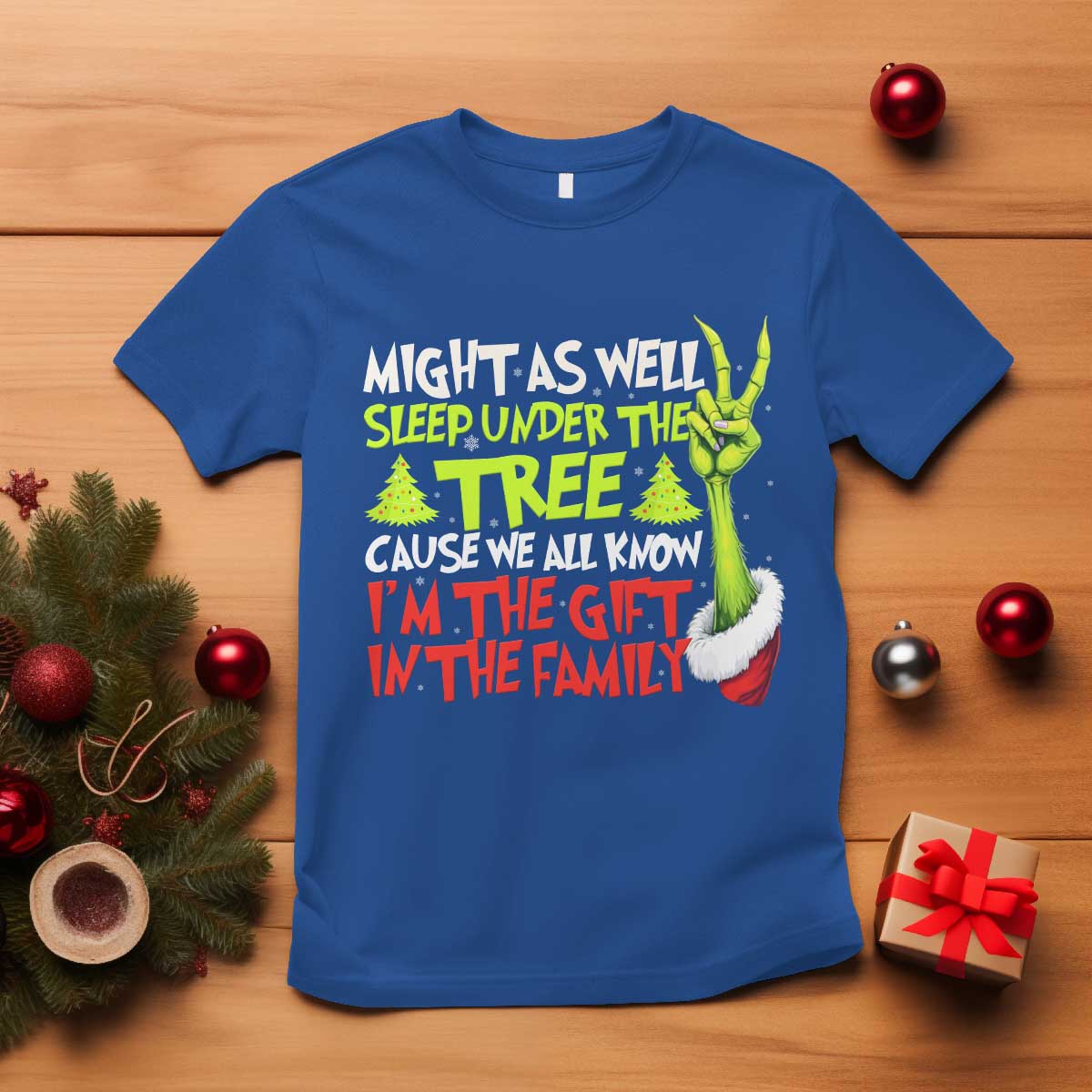 Funny Christmas T Shirt I'm The Gift Kids Pajamas Girls Boys TS10 Royal Blue Print Your Wear