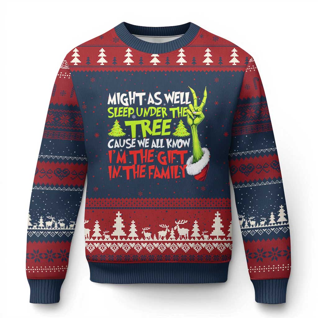 Funny Xmas Ugly Christmas Sweater I'm The Gift Kids Pajamas Girls Boys TS10 Navy Red Print Your Wear