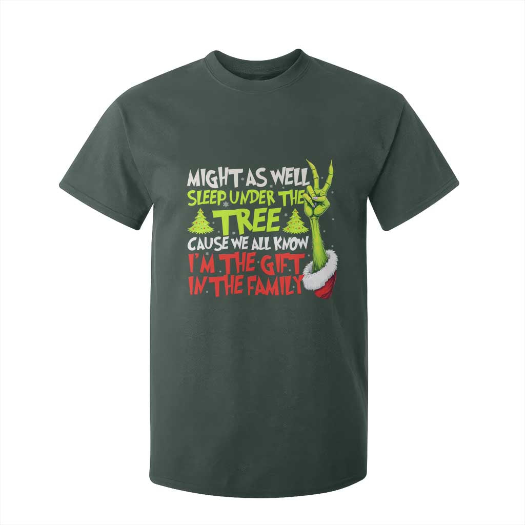 Funny Christmas T Shirt For Kid I'm The Gift Kids Pajamas Girls Boys TS10 Dark Forest Green Print Your Wear