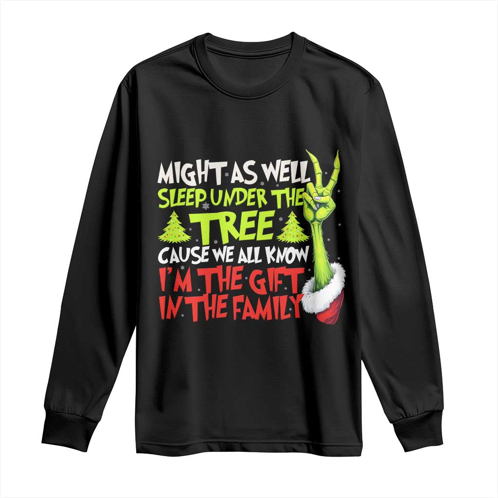 Funny Christmas Long Sleeve Shirt I'm The Gift Kids Pajamas Girls Boys TS10 Black Print Your Wear