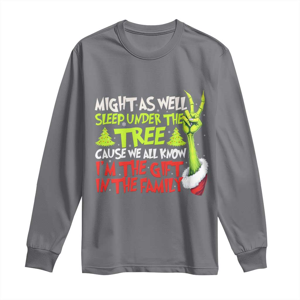 Funny Christmas Long Sleeve Shirt I'm The Gift Kids Pajamas Girls Boys TS10 Charcoal Print Your Wear