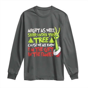 Funny Christmas Long Sleeve Shirt I'm The Gift Kids Pajamas Girls Boys TS10 Dark Heather Print Your Wear