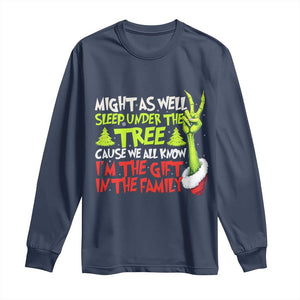 Funny Christmas Long Sleeve Shirt I'm The Gift Kids Pajamas Girls Boys TS10 Navy Print Your Wear
