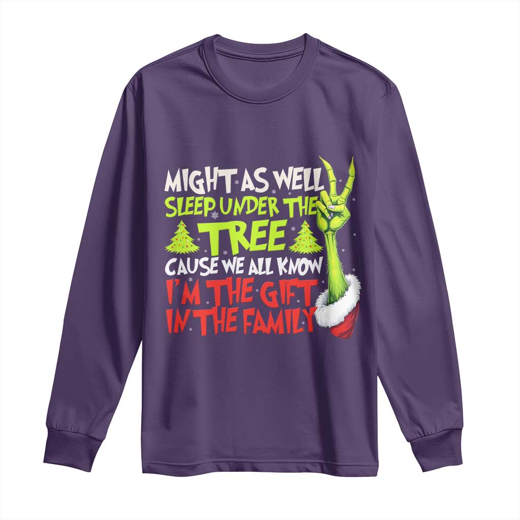 Funny Christmas Long Sleeve Shirt I'm The Gift Kids Pajamas Girls Boys TS10 Purple Print Your Wear