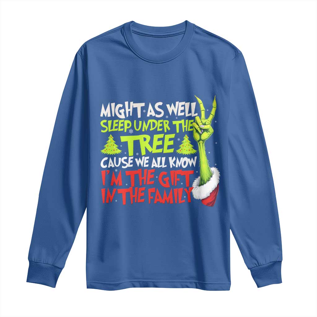 Funny Christmas Long Sleeve Shirt I'm The Gift Kids Pajamas Girls Boys TS10 Royal Blue Print Your Wear