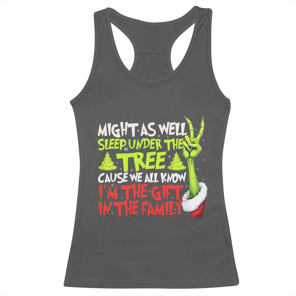 Funny Christmas Racerback Tank Top I'm The Gift Kids Pajamas Girls Boys TS10 Dark Heather Print Your Wear
