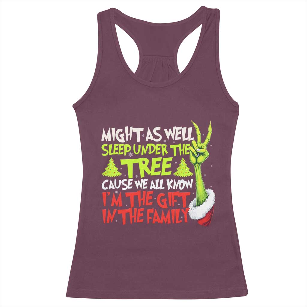 Funny Christmas Racerback Tank Top I'm The Gift Kids Pajamas Girls Boys TS10 Maroon Print Your Wear