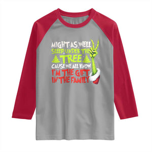 Funny Christmas Raglan Shirt I'm The Gift Kids Pajamas Girls Boys TS10 Sport Gray Red Print Your Wear
