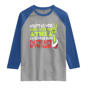 Funny Christmas Raglan Shirt I'm The Gift Kids Pajamas Girls Boys TS10 Sport Gray Royal Print Your Wear
