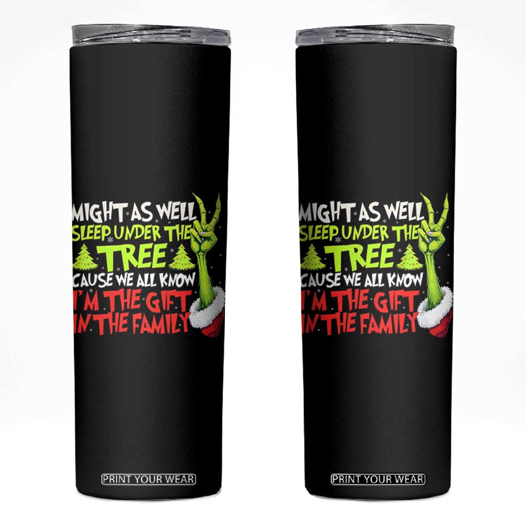 Funny Christmas Skinny Tumbler I'm The Gift Kids Pajamas Girls Boys TS10 Black Print Your Wear