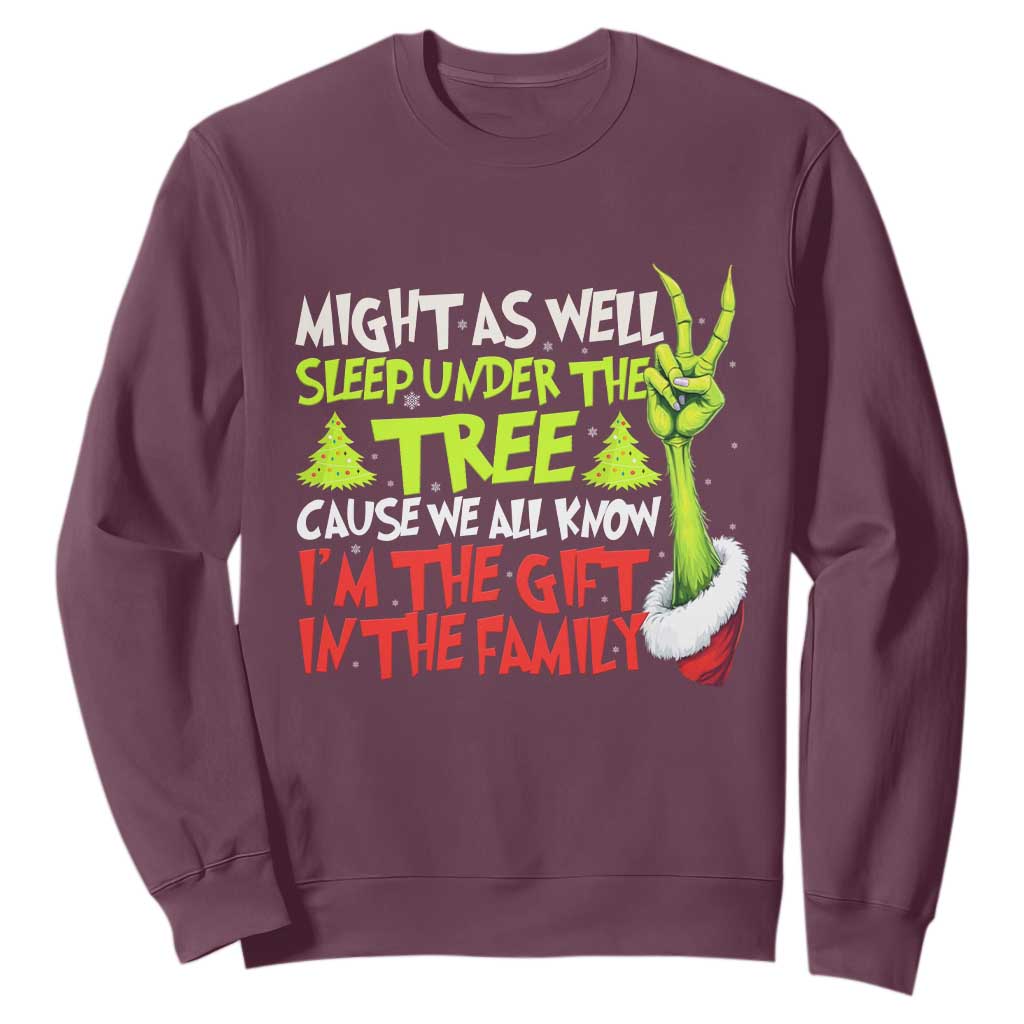 Funny Christmas Sweatshirt I'm The Gift Kids Pajamas Girls Boys TS10 Maroon Print Your Wear
