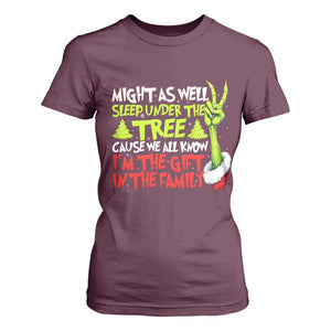 Funny Christmas T Shirt For Women I'm The Gift Kids Pajamas Girls Boys TS10 Maroon Print Your Wear