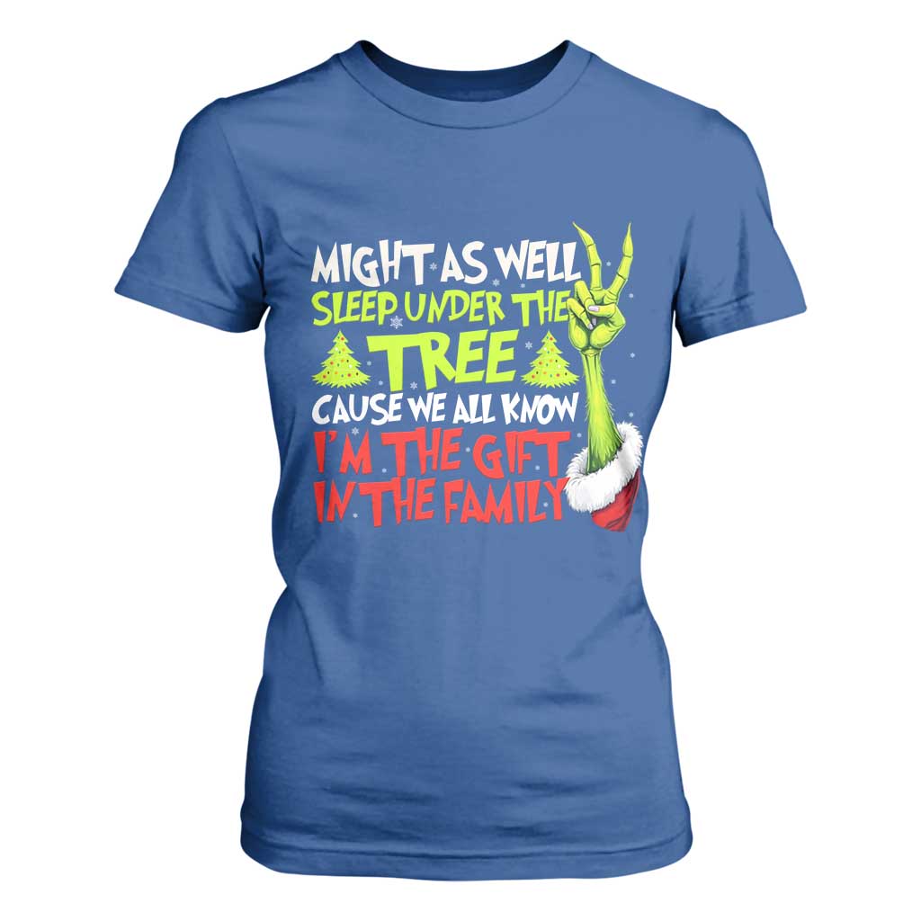 Funny Christmas T Shirt For Women I'm The Gift Kids Pajamas Girls Boys TS10 Royal Blue Print Your Wear
