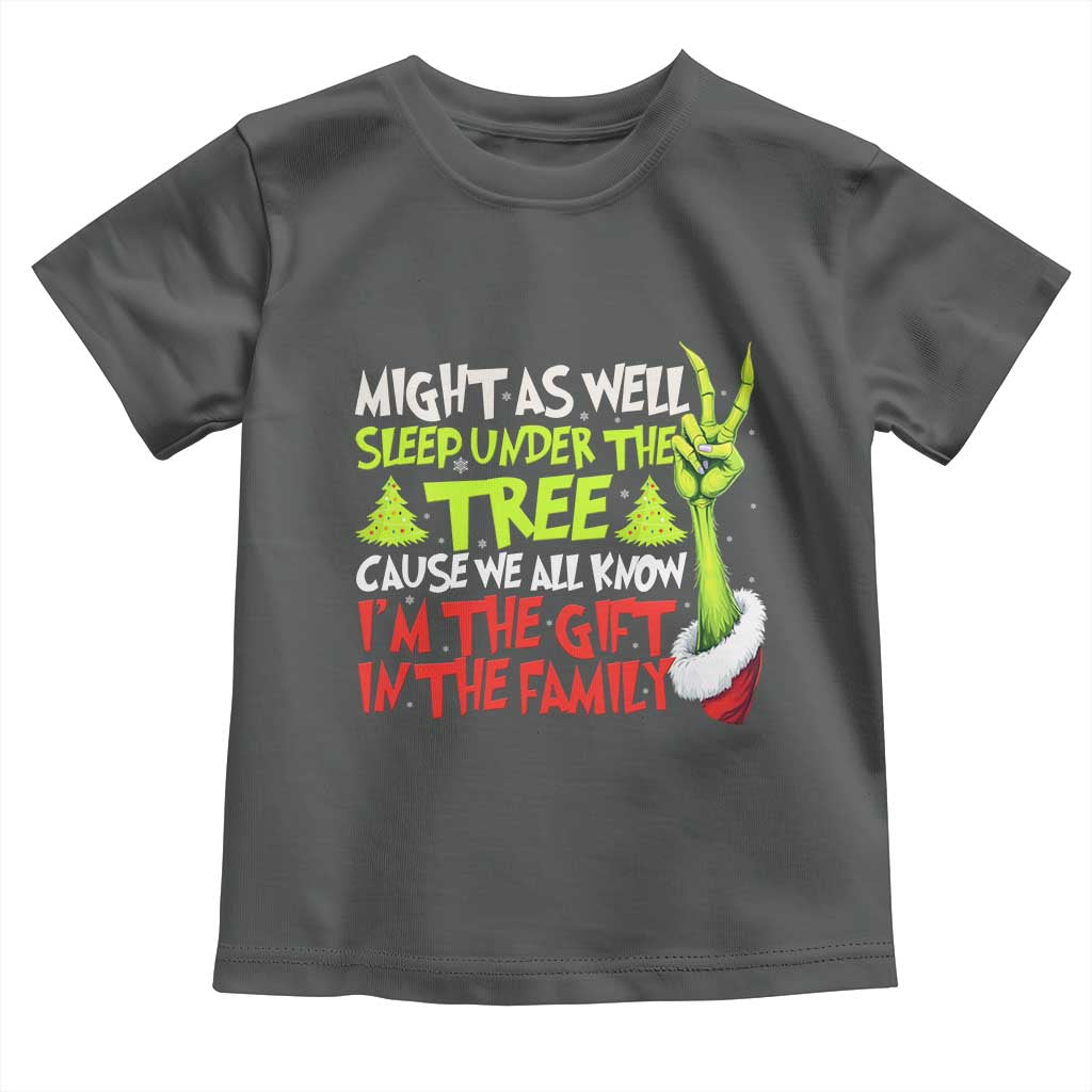 Funny Christmas Toddler T Shirt I'm The Gift Kids Pajamas Girls Boys TS10 Dark Heather Print Your Wear