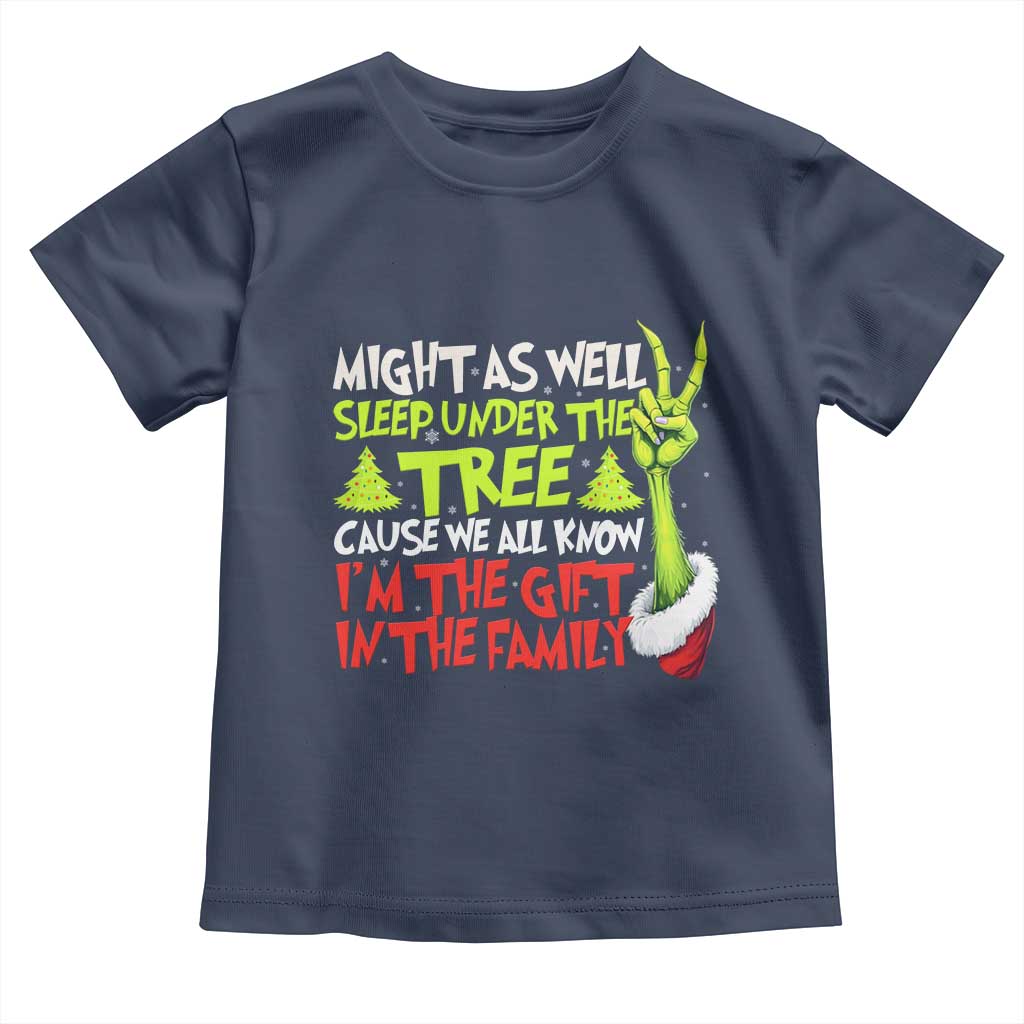 Funny Christmas Toddler T Shirt I'm The Gift Kids Pajamas Girls Boys TS10 Navy Print Your Wear