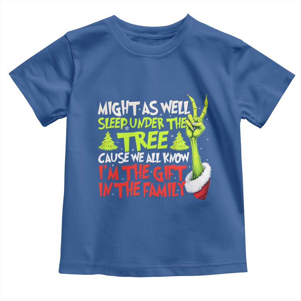 Funny Christmas Toddler T Shirt I'm The Gift Kids Pajamas Girls Boys TS10 Royal Blue Print Your Wear