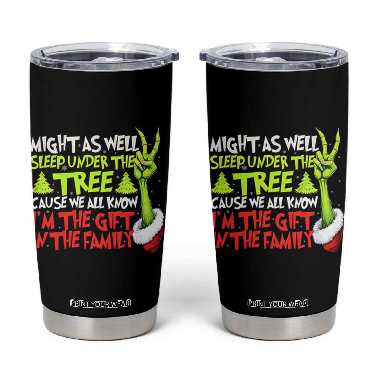 Funny Christmas Tumbler Cup I'm The Gift Kids Pajamas Girls Boys TS10 Black Print Your Wear