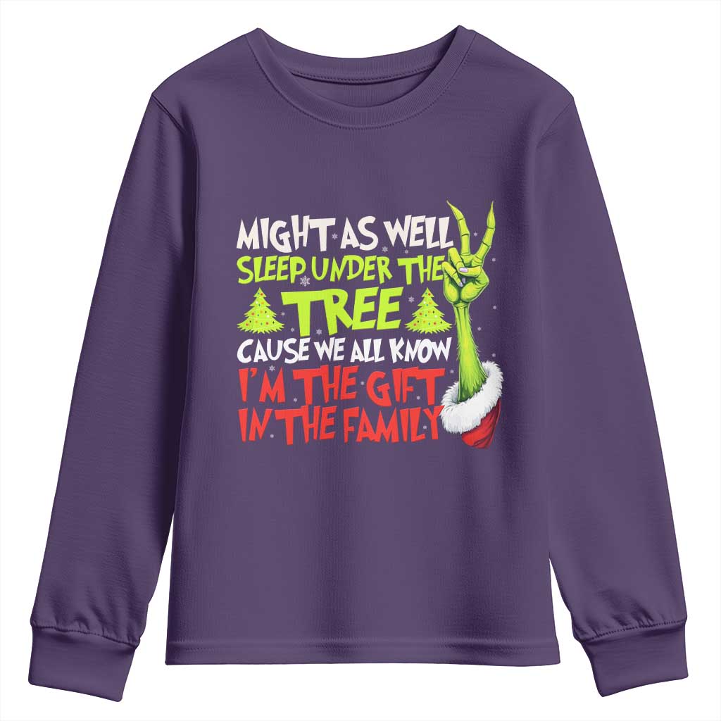 Funny Christmas Youth Sweatshirt I'm The Gift Kids Pajamas Girls Boys TS10 Purple Print Your Wear