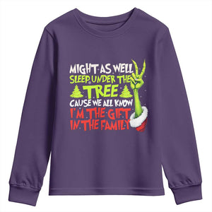 Funny Christmas Youth Sweatshirt I'm The Gift Kids Pajamas Girls Boys TS10 Purple Print Your Wear