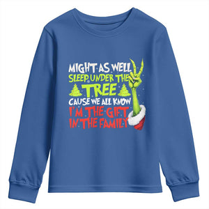 Funny Christmas Youth Sweatshirt I'm The Gift Kids Pajamas Girls Boys TS10 Royal Blue Print Your Wear