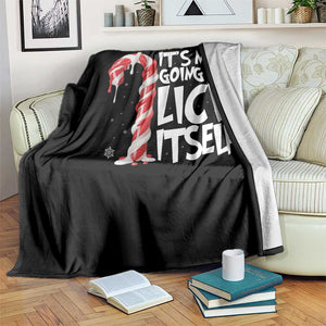 Funny Dirty Christmas Throw Blanket It's Not Going To Lick Itself Adult Humor Cringe Candy Cane TS10 Print Your Wear